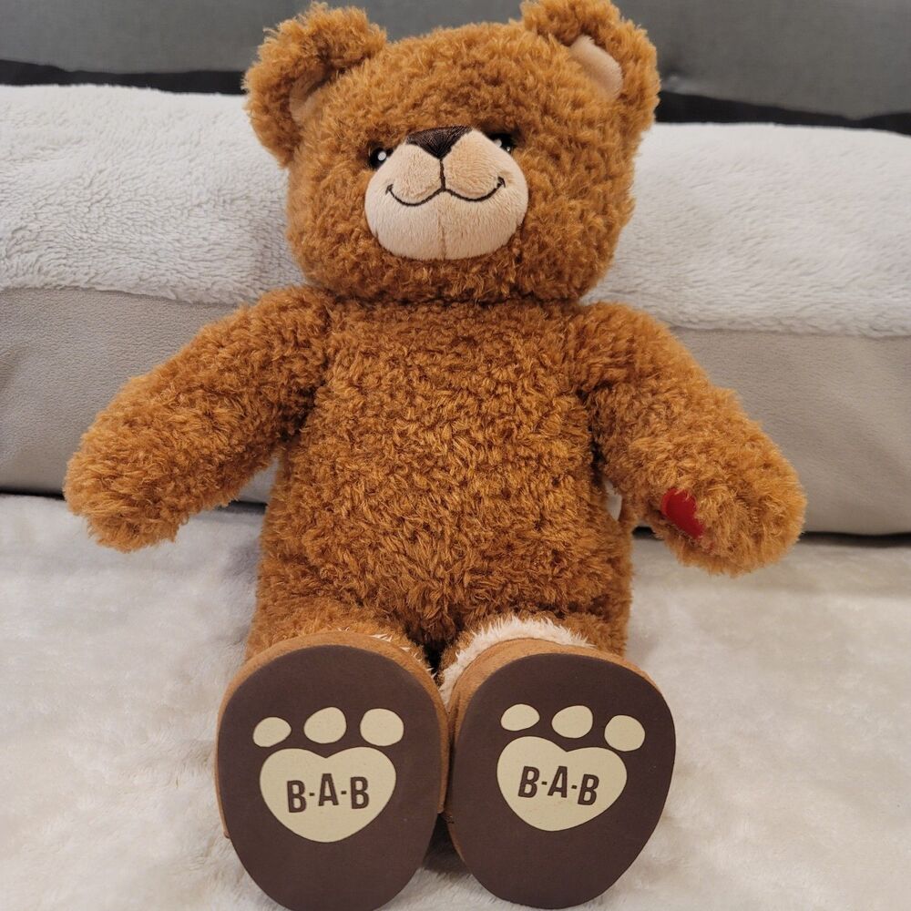 Build A Bear Brown Teddy Bear Plush 16" BAB w/winter boots Stuffed 'Bearlieve'